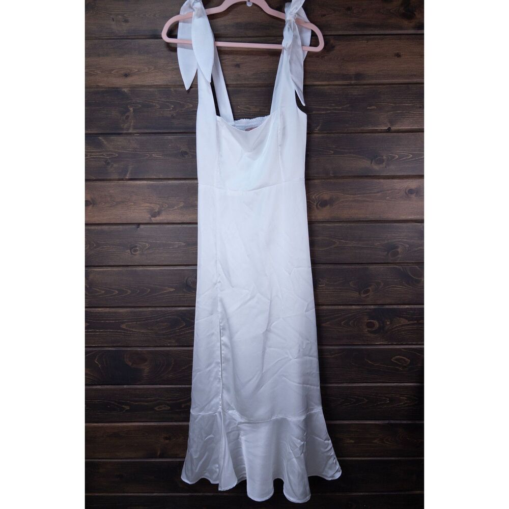 Show Me Your Mumu Garden Midi Dress White Size Small Tie Strap Smocked Back